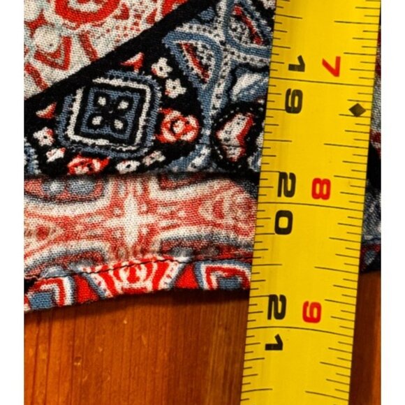 Jessica Simpson BOHO Peasant Top Lace Trim Blouse Colorful V-neck Flowy Medium - Picture 7 of 9
